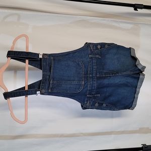 Old Navy Overall Shorts women's XS. Dark blue wash.